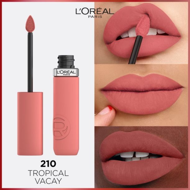 L’Oréal Paris Infaillible Matte Resistance матиращо хидратиращо червило цвят 210 Tropical Vacay 5 мл. купи на топ цена