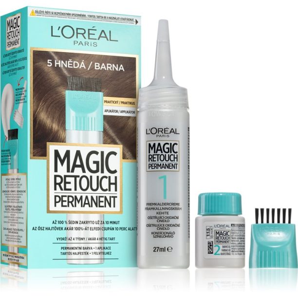 L’Oréal Paris Magic Retouch Permanent тонираща боя за израстнали корени с апликатор цвят 5 BROWN на ниска цена