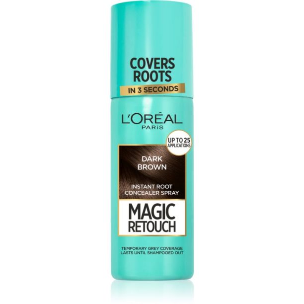 L’Oréal Paris Magic Retouch спрей за мигновено прикриване на израснала коса цвят Dark Brown 75 мл.