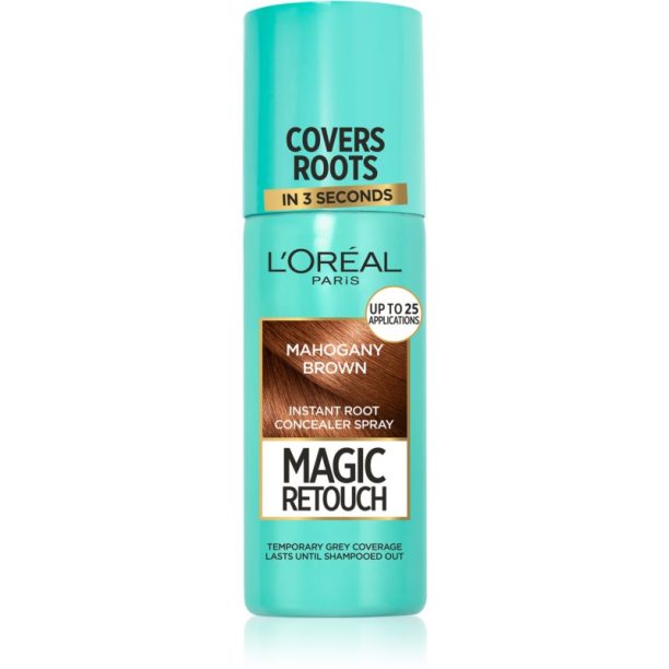 L’Oréal Paris Magic Retouch спрей за мигновено прикриване на израснала коса цвят Mahogany Brown 75 мл.