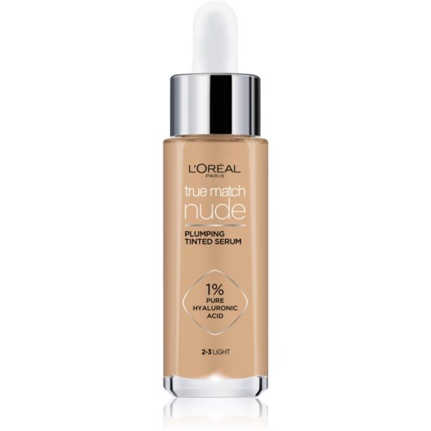 L’Oréal Paris True Match Nude Plumping Tinted Serum серум да уеднакви цвета на кожата цвят 2-3 Light 30 мл.