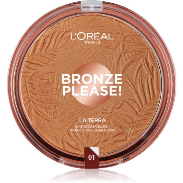 L’Oréal Paris Wake Up & Glow La Terra Bronze Please! бронзант и контурна пудра цвят 01 Portofino Leger 18 гр.