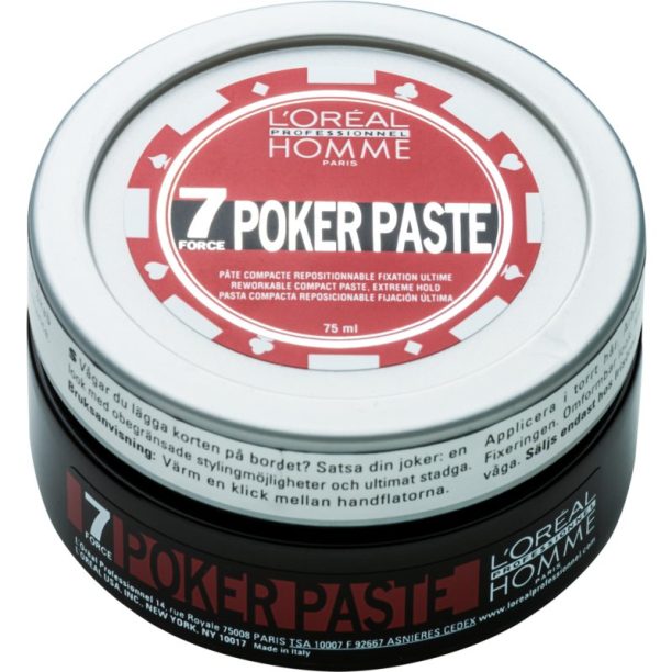 L’Oréal Professionnel Homme 7 Poker моделираща паста  екстра силна фиксация 75 мл.