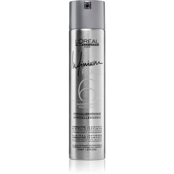 L’Oréal Professionnel Infinium Pure хипоалергенен лак за коса силна фиксация без парфюм 300 мл.