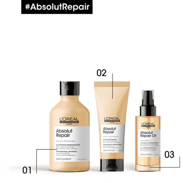 L’Oréal Professionnel Serie Expert Absolut Repair дълбоко регенериращ шампоан за суха и увредена коса 300 мл. купи на топ цена