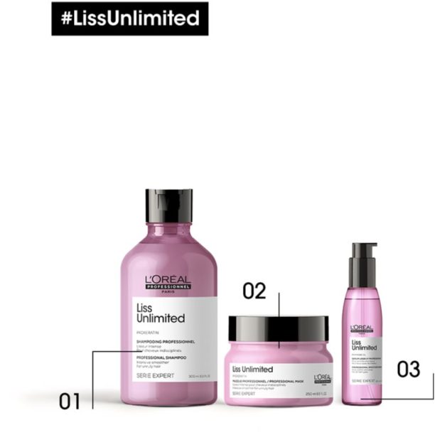 L’Oréal Professionnel Serie Expert Liss Unlimited изправящ шампоан за непокорна коса 300 мл. купи на топ цена