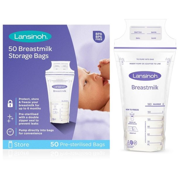 Lansinoh Breastfeeding Breastmilk Storage Bags торбичка за съхранение на кърма 50 бр.