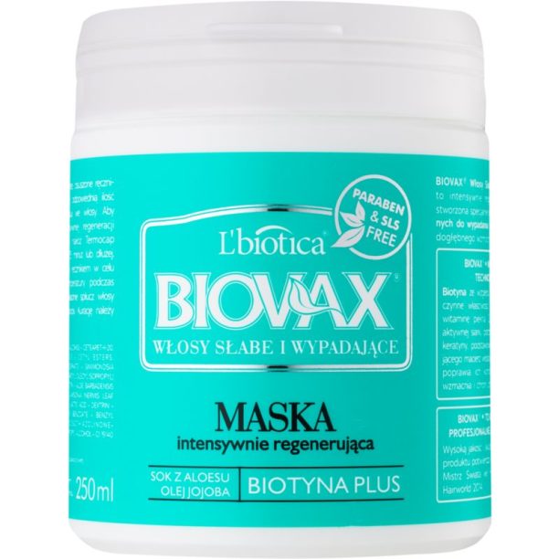 L’biotica Biovax Falling Hair подсилваща маска против косопад 250 мл.