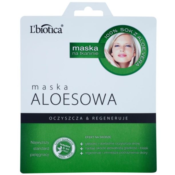 L’biotica Masks Aloe Vera платнена маска с регенериращ ефект 23 мл.