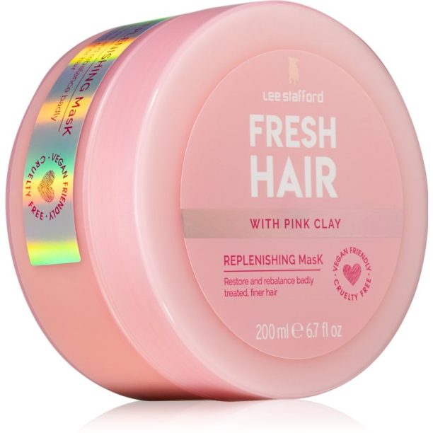 Lee Stafford Fresh Hair Pink Clay ревитализираща маска за фина коса 200 мл.