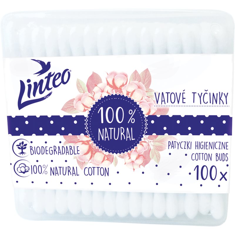 Linteo Natural клечки за уши контейнер 100 бр.