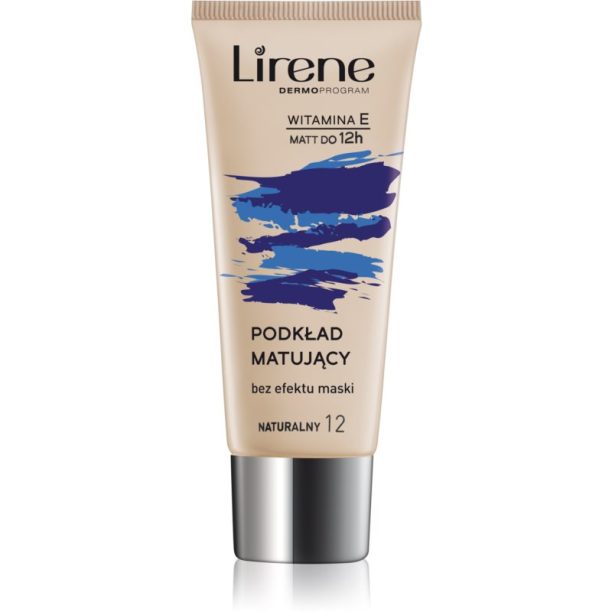 Lirene Nature Matte матиращ флуид фон дьо тен за дълготраен ефект цвят 12 Natural 30 мл.