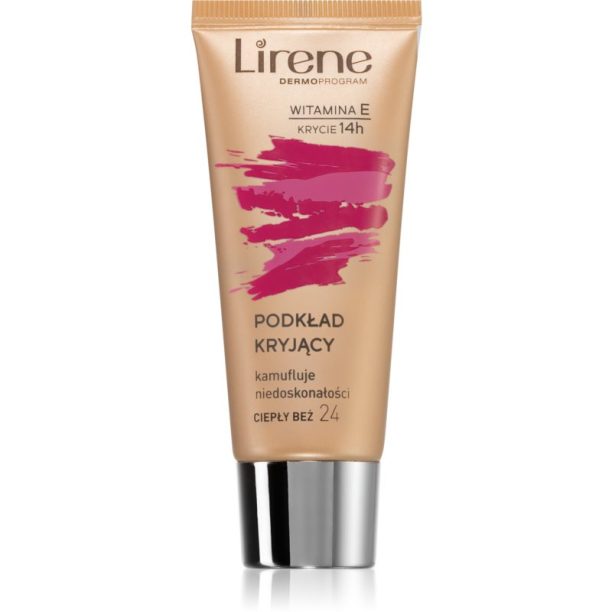 Lirene Vitamin E покриващ фон дьо тен- флуид цвят 24 Beige 30 мл.