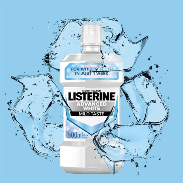 Listerine Advanced White Mild Taste вода за уста с избелващ ефект 500 мл. купи на топ цена