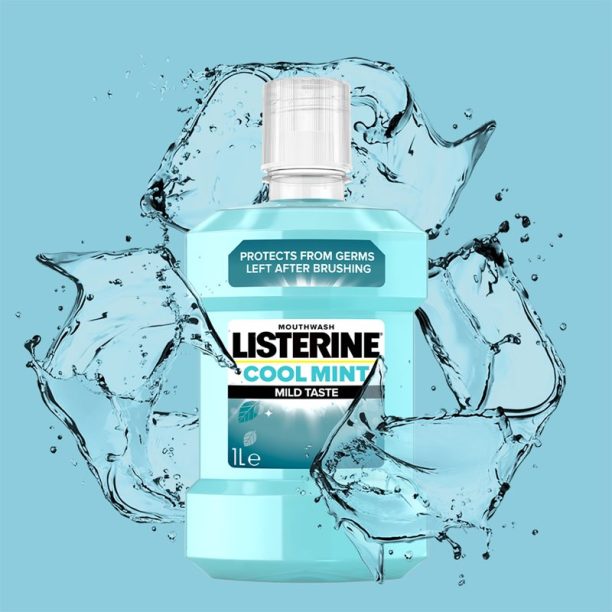 Listerine Cool Mint Mild Taste вода за уста без алкохол вкус Cool Mint 1000 мл. купи на топ цена