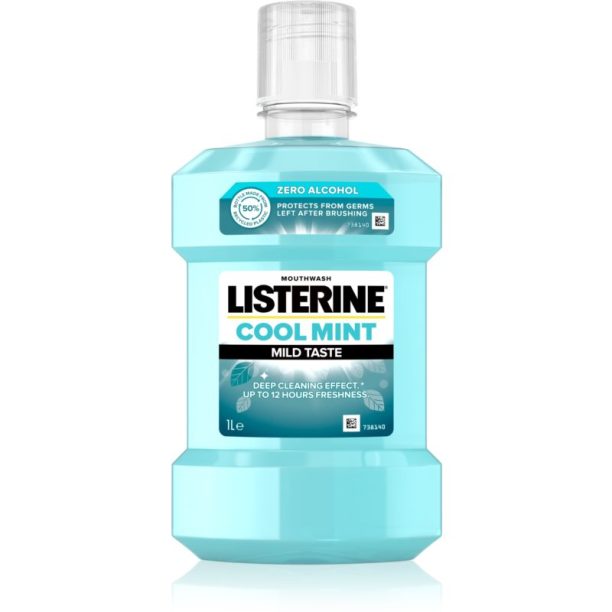 Listerine Cool Mint Mild Taste вода за уста без алкохол вкус Cool Mint 1000 мл. на ниска цена