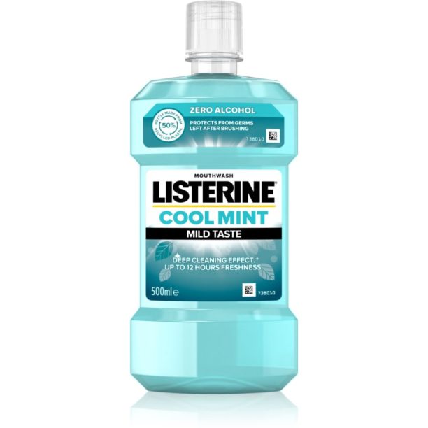 Listerine Cool Mint Mild Taste вода за уста без алкохол вкус Cool Mint 500 мл.