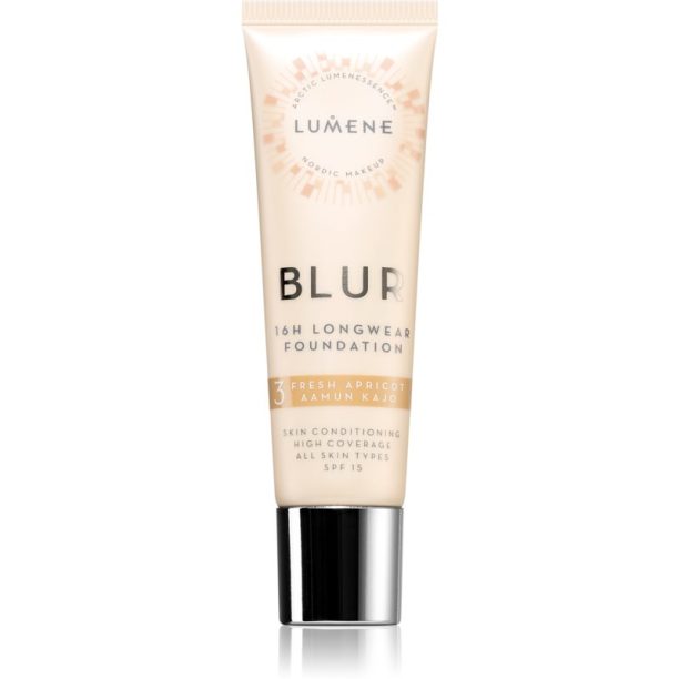 Lumene Blur 16h Longwear дълготраен фон дьо тен SPF 15 цвят 3 Fresh Apricot 30 мл. на ниска цена