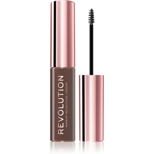 Makeup Revolution Brow Fixer гел за вежди цвят Medium Brown 6 мл.