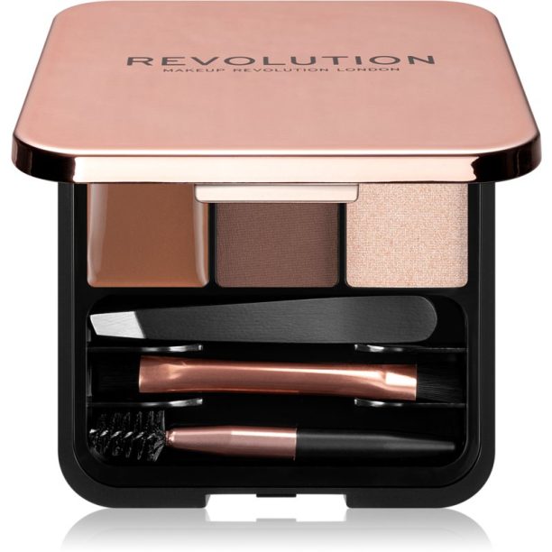 Makeup Revolution Brow Sculpt Kit сет за перфектни вежди цвят Medium 2.2 гр.