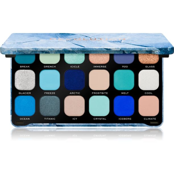 Makeup Revolution Forever Flawless палитра от сенки за очи цвят Ice 18 x 1.1 гр.