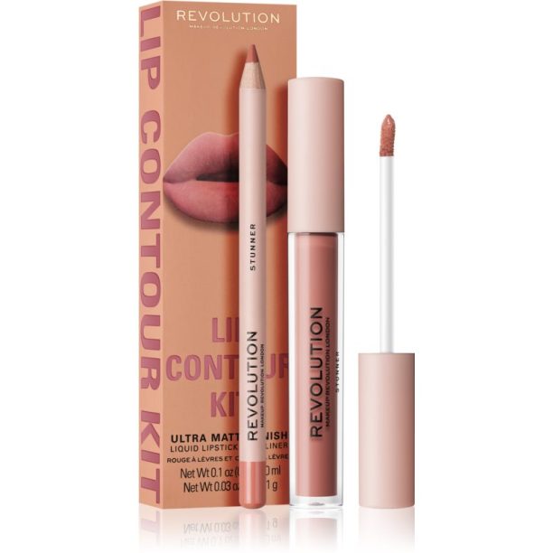 Makeup Revolution Lip Contour Kit комплект за устни цвят Stunner на ниска цена