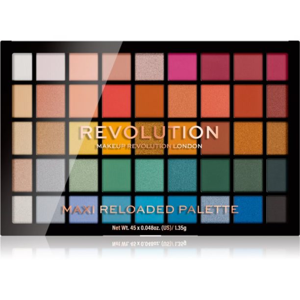 Makeup Revolution Maxi Reloaded Palette палитра с прахообразни сенки за очи цвят Big Shot 45x1.35 гр.