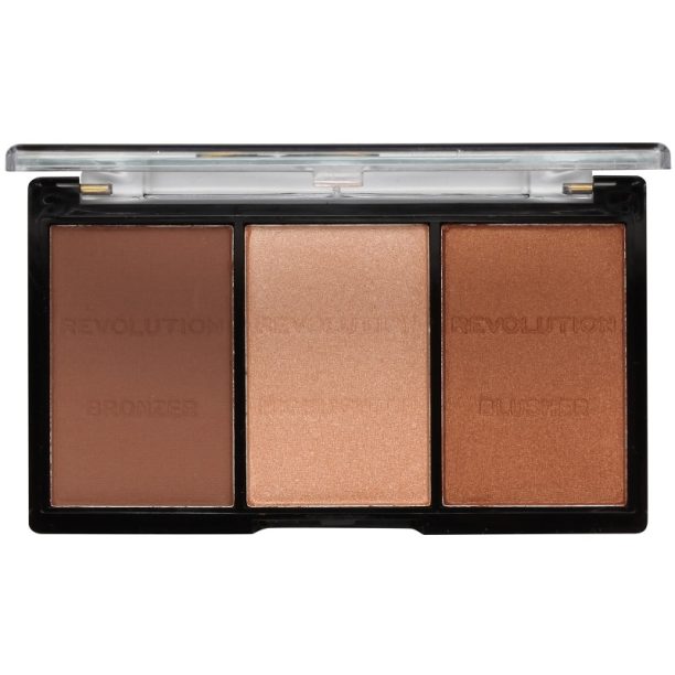 Makeup Revolution Ultra Sculpt & Contour палитра контури за лице цвят 04 Ultra Ligt/Medium 11 гр.