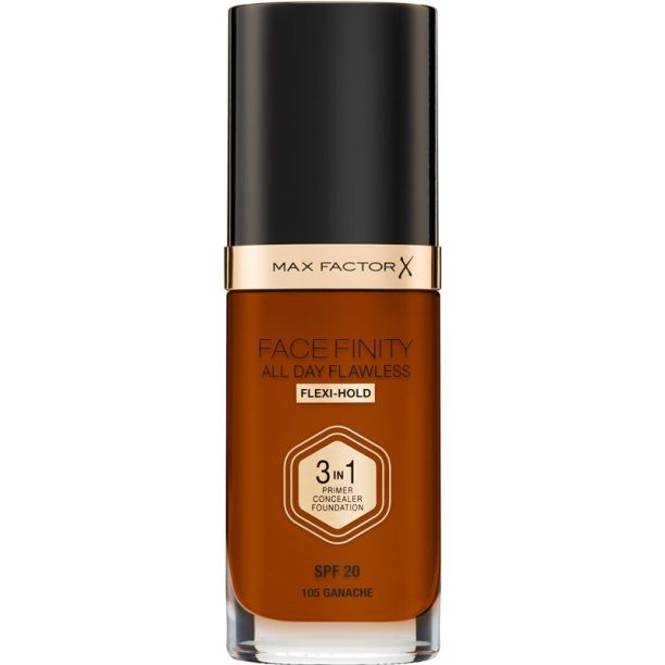 Max Factor Facefinity All Day Flawless дълготраен фон дьо тен SPF 20 цвят 105 Ganache 30 мл.