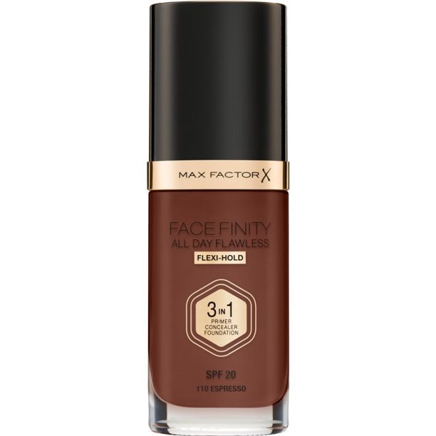 Max Factor Facefinity All Day Flawless дълготраен фон дьо тен SPF 20 цвят 110 Espresso 30 мл.