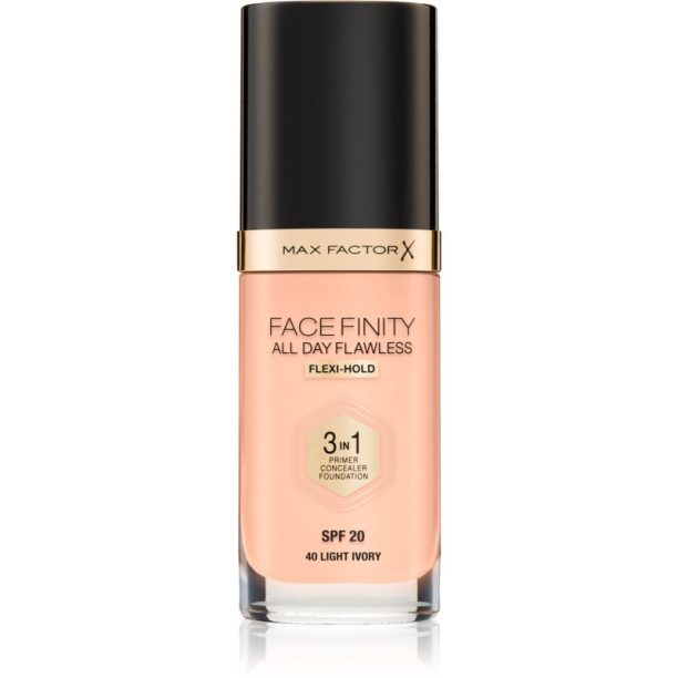 Max Factor Facefinity All Day Flawless дълготраен фон дьо тен SPF 20 цвят 40 Light Ivory 30 мл.