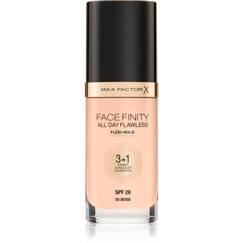 Max Factor Facefinity All Day Flawless дълготраен фон дьо тен SPF 20 цвят 55 Beige 30 мл.