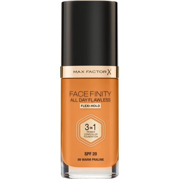 Max Factor Facefinity All Day Flawless дълготраен фон дьо тен SPF 20 цвят 89 Warm Praline 30 мл.