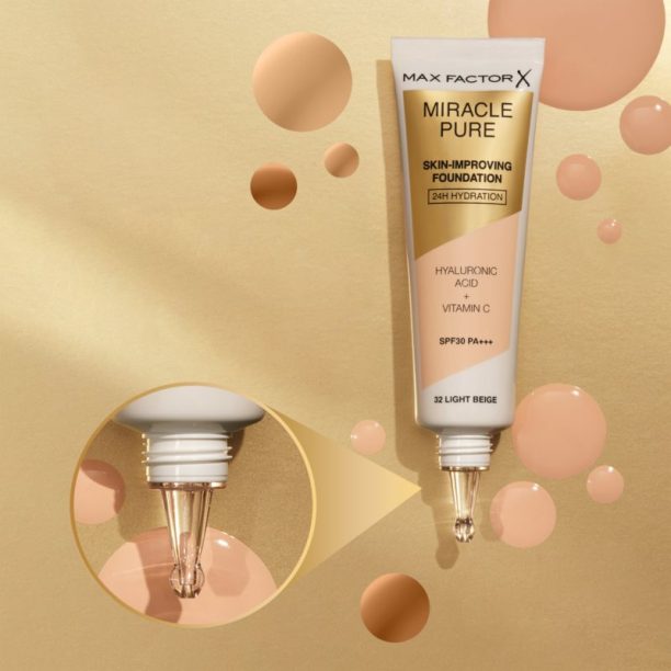 Max Factor Miracle Pure Skin дълготраен фон дьо тен SPF 30 цвят 55 Beige 30 мл. купи на топ цена