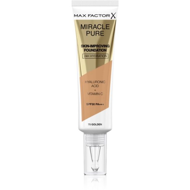 Max Factor Miracle Pure Skin дълготраен фон дьо тен SPF 30 цвят 75 Golden 30 мл.