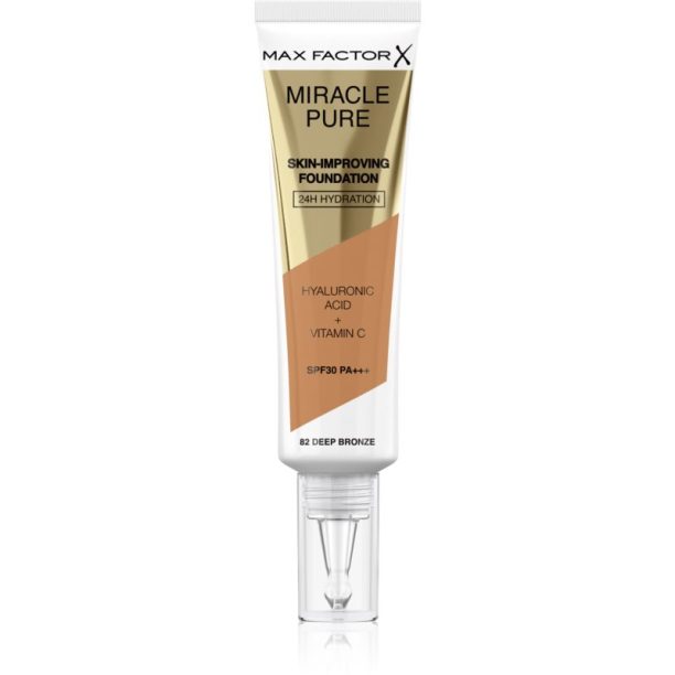 Max Factor Miracle Pure Skin дълготраен фон дьо тен SPF 30 цвят 82 Deep Bronze 30 мл.