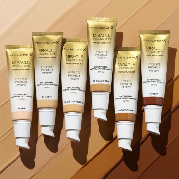 Max Factor Miracle Second Skin овлажняващ крем SPF 20 цвят 01 Fair 30 мл. купи на топ цена