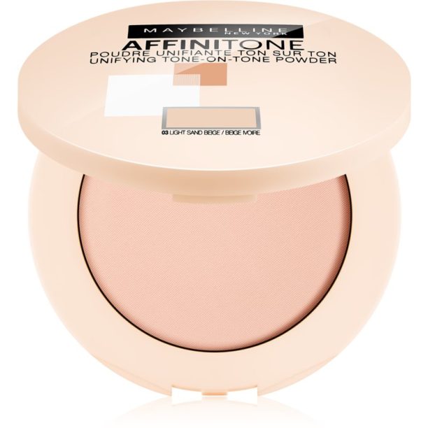 Maybelline Affinitone уеднаквяваща тена компактна пудра цвят 03 Light Sand Beige 9 гр.