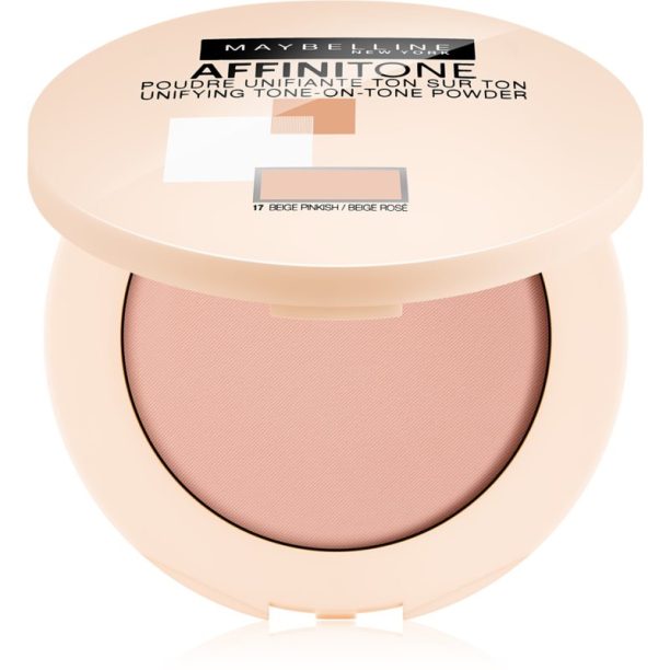 Maybelline Affinitone уеднаквяваща тена компактна пудра цвят 17 Rose Beige 9 гр.