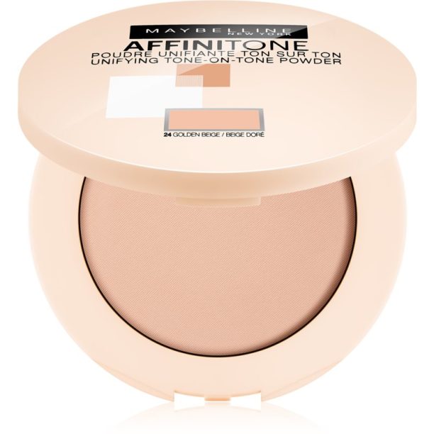 Maybelline Affinitone уеднаквяваща тена компактна пудра цвят 24 Golden Beige 9 гр.