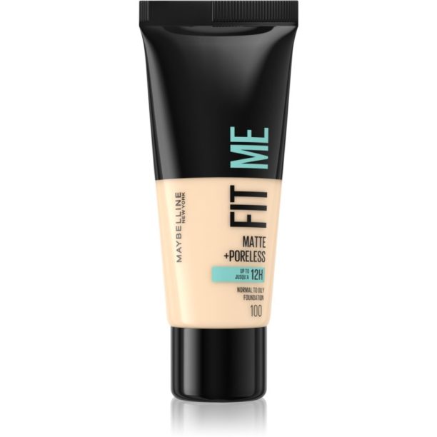 Maybelline Fit Me! Matte+Poreless матиращ фон дьо тен за нормална към мазна кожа цвят 100 Warm Ivory 30 мл. на ниска цена