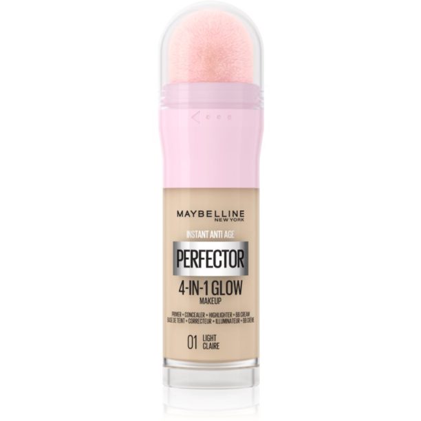 Maybelline Instant Age Rewind Perfector 4-in-1 Glow озаряващ фон дьо тен за естествен вид цвят 01 Light 20 мл. на ниска цена