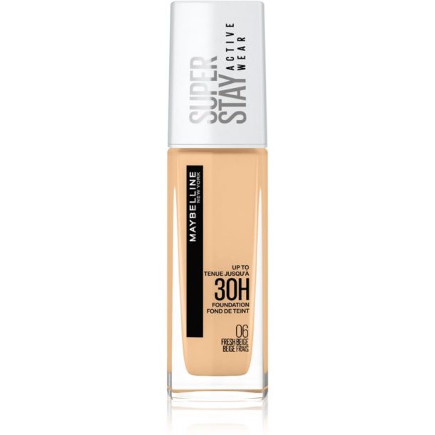 Maybelline SuperStay Active Wear дълготраен фон дьо тен за пълно покритие цвят 06 Fresh Beige 30 мл.