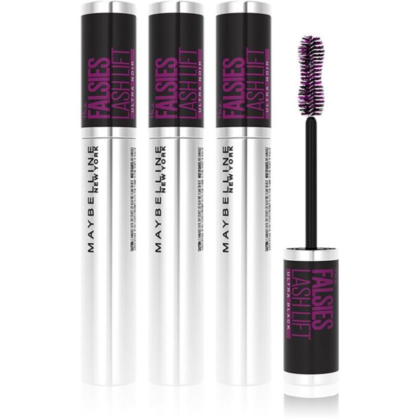 Maybelline The Falsies Lash Lift Extra Black спирала за удължаване и сгъстяване на миглите 3x