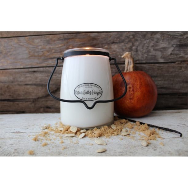 Milkhouse Candle Co. Creamery Brown Butter Pumpkin ароматна свещ  Butter Jar 624 гр. купи на топ цена