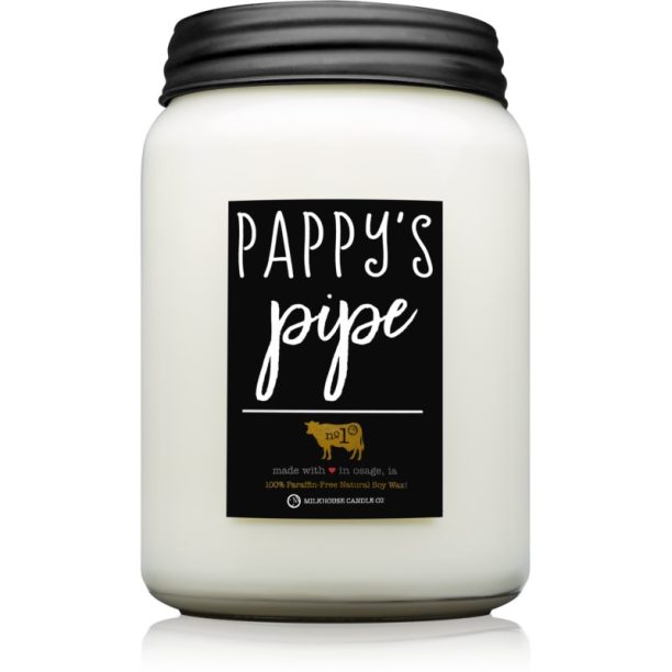 Milkhouse Candle Co. Farmhouse Pappy's Pipe ароматна свещ Mason Jar 737 гр.