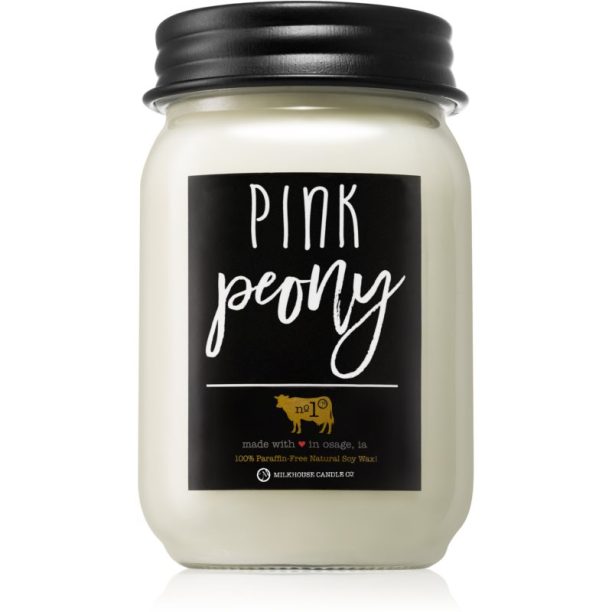 Milkhouse Candle Co. Farmhouse Pink Peony ароматна свещ Mason Jar 368 гр.