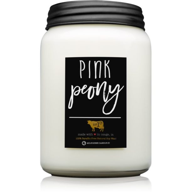 Milkhouse Candle Co. Farmhouse Pink Peony ароматна свещ Mason Jar 737 гр.