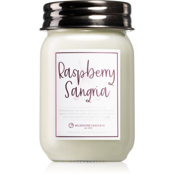 Milkhouse Candle Co. Farmhouse Raspberry Sangria ароматна свещ Mason Jar 369 гр.