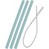 Minikoioi Flexi Straw with Cleaning Brush силиконова сламка с четка Aqua Green 3 бр.